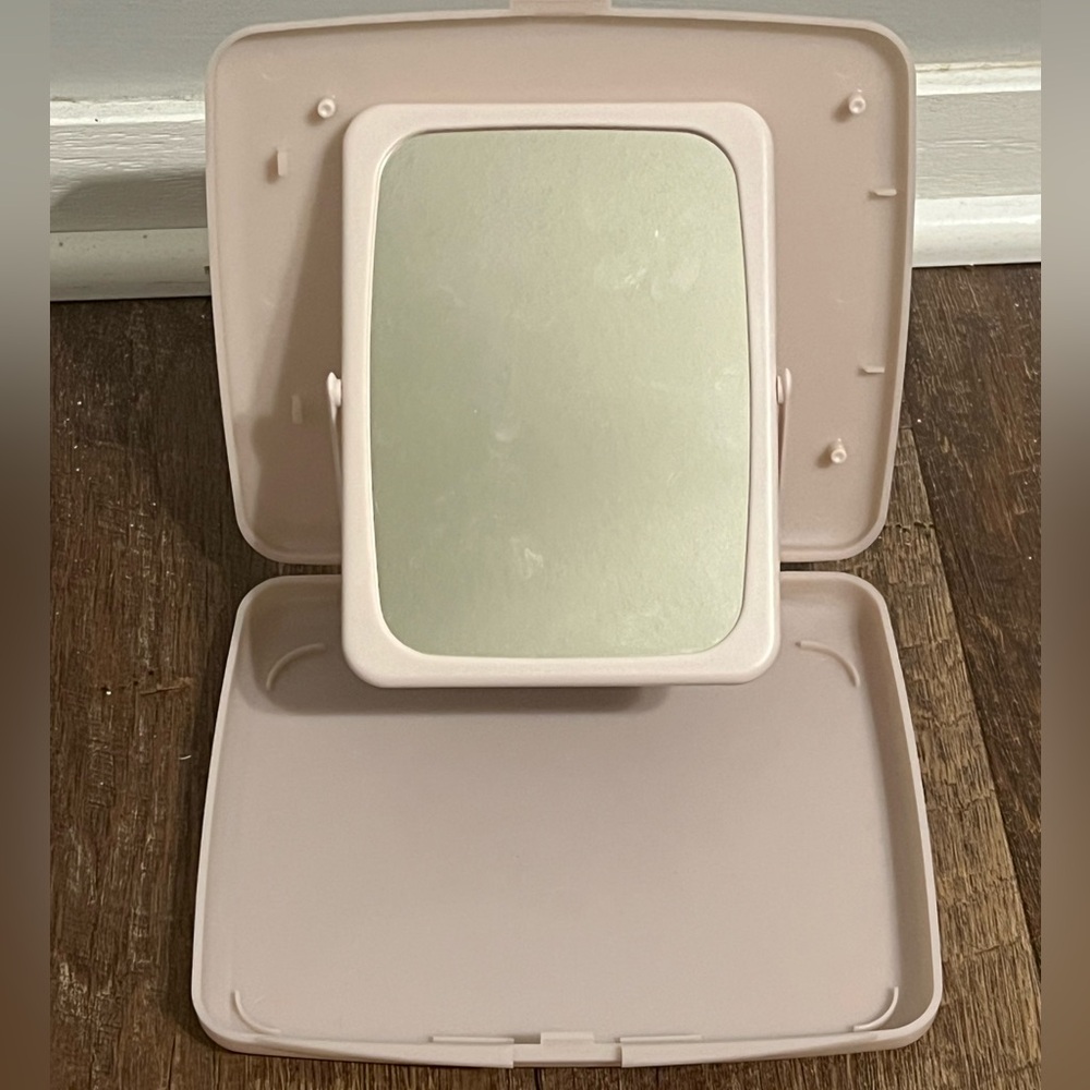 Vintage Mary Kay Travel 2-Sided Mirror Make-up Tray Hard-Case Pink
